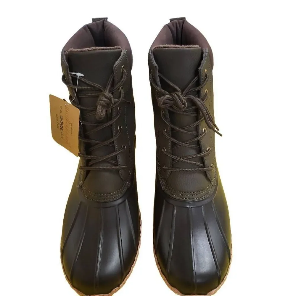 Weatherproof Vintage Men's Adam II Duck Boots Olive Brown‎ Size 12M